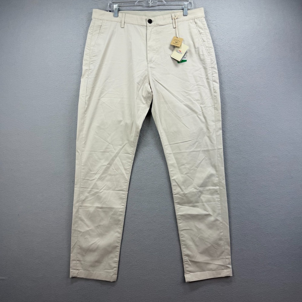 NEW Faherty Movement Chino Pants Men 36x32 Beige Coolmax Stretch Casual Organic